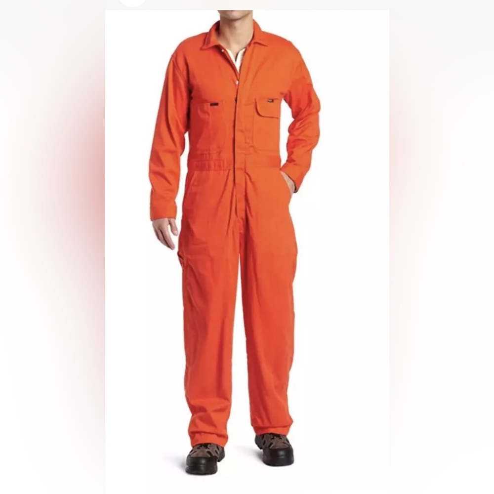 Key Apparel Mens Deluxe Fire Resistant Coverall Uniform Bright Orange Sz 56 S